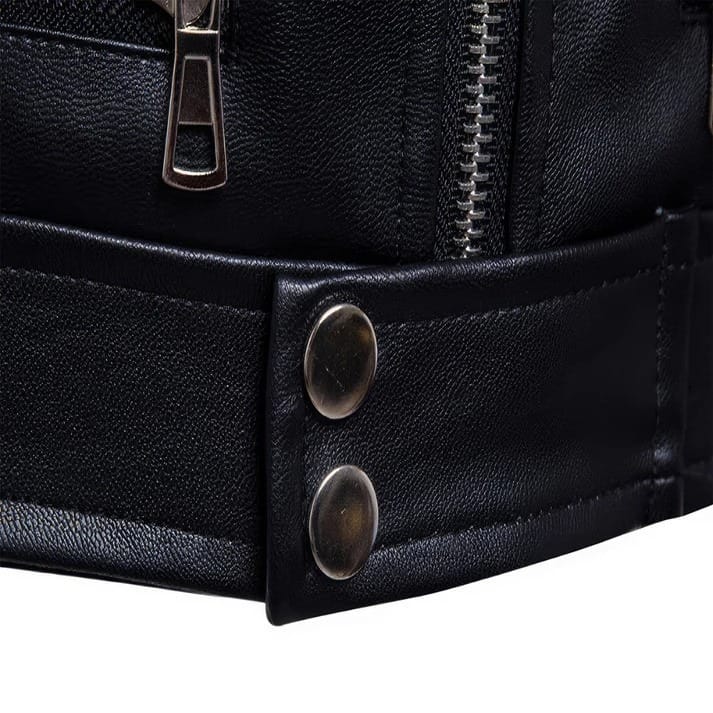 Men’s Slim-Fit Genuine Black Leather Jacket