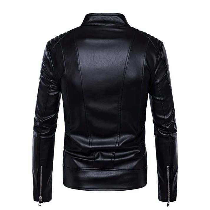 Men’s Slim-Fit Genuine Black Leather Jacket