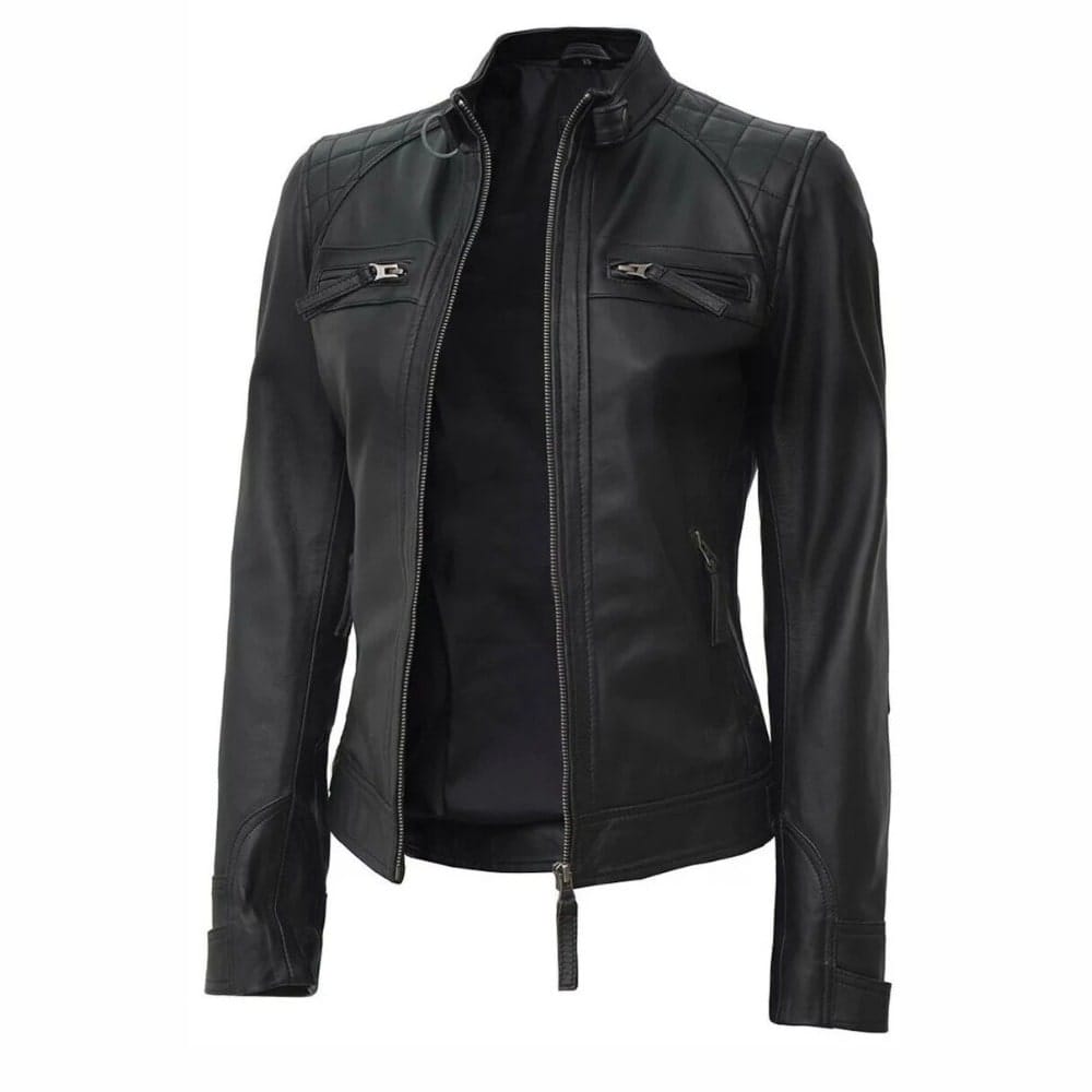 Women's Soft Lambskin Leather Biker-Style Jacket